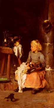  Claude Oil Painting - La Petite Fille Au Chaudron Joseph Claude Bail